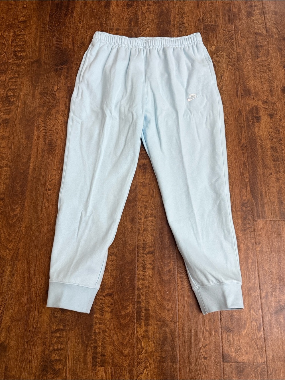 Nike Men’s Light Blue Sweatpants with Subtle Swoosh Size L